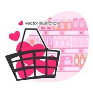 Market basket with hearts