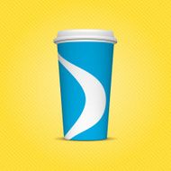 Blue and white Paper Cup Template for Drinks N2