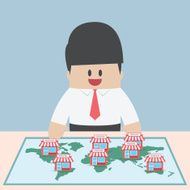 Businessman want to expand his business Franchise Concept
