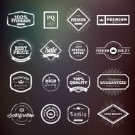Collection of vintage premium quality badges and stickers for designers