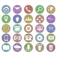 Collection of business icons in flat design