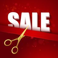 Price cut Gold scissors Vector illustration N3