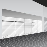 Shop with stand and shelves in the corridor N2