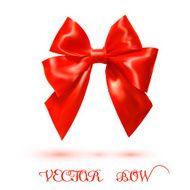 Bright red satin bow on a white background Isolated object