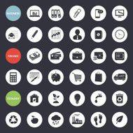 Set of web icons for business finance and ecology