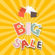 Big Sale Paper Title on Retro Orange Background