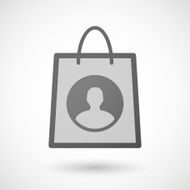 Shopping bag icon with a male avatar