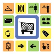 shopping mall icons set 2