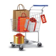Shopping cart with gifts