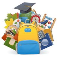 Vector School Concept with Backpack N2
