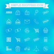 Simple shopping icon with unfocused background