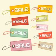 Paper Sale Tags Labels Set