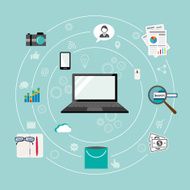 Internet of Things flat iconic illustration
