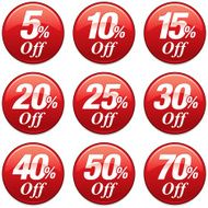 Shopping Sale Discount Badge in Red