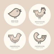 icons rooster chicken Vector logo set for your business