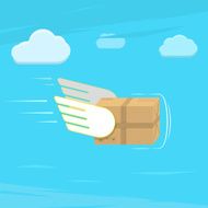 Fast delivery service flat vector illustration
