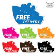 Free Delivery signs set presented by ship for business -eps10 vector