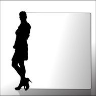 Vector silhouette of a woman N1101