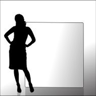 Vector silhouette of a woman N1102