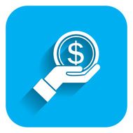 Dollar sign on palm