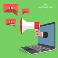 Video email marketing flat isometric vector