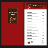 Wine list Restaurant cafe menu design template layout