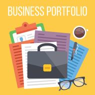 Business portfolio flat illustration