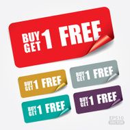 Buy 1 Get Free on Square Sticker