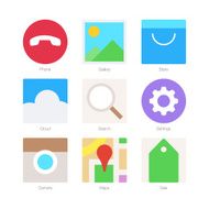 Vector Minimal Flat Icons for mobile phones Set 2 N2