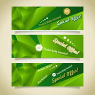 3d Polygonal Green Sale Banners