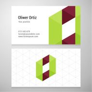 Modern letter O origami Business card template N2