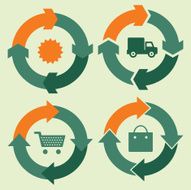 Ecommerce icons with arrows