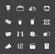 Movie cinema and theater icon set N4