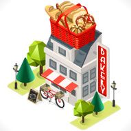 Bakery Building Tint Icon Isometric1 N2