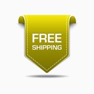 Free Shipping Yellow Label Icon Vector Design