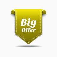 Big Offer Yellow Label Icon Vector Design N2