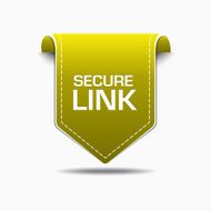Secure Link Yellow Label Icon Vector Design