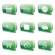 Shopping Sign Green Vector Button Icon Design Set 2 N13