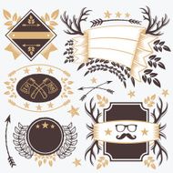 Trendy stickers badges and ribbons templates Set 2