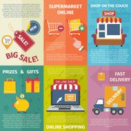 Shopping mini posters set