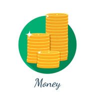 Flat coin icon