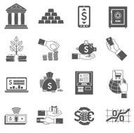 Banking Icon Black Set
