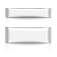 Blank plastic stick pack for coffee sugar salt spices isolated