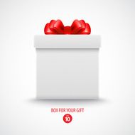 Gift white box with a red bow N2
