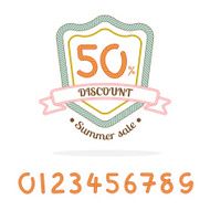 Rope sale badge logo Bonus 0-9 number