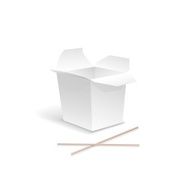 Chinese food opened white take out noodle box Container for