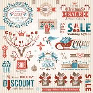 Set of christmas sale decorative elements N4