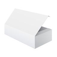 Blank white box opened