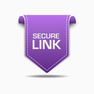 Secure Link Purple Label Icon Vector Design