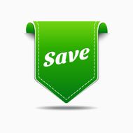 Save Green Label Icon Vector Design